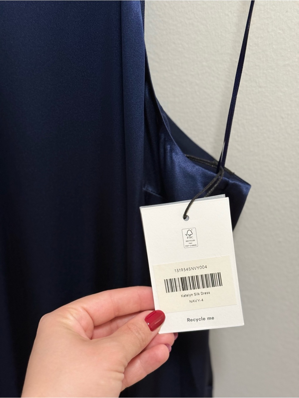 Reformation Katelyn silk halter dress navy blue  maxi formal wedding guest NWT 4 - Picture 13 of 13